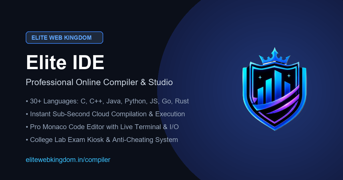 Elite IDE - Online Compiler, Code Editor & Developer Studio | Elite Web ...